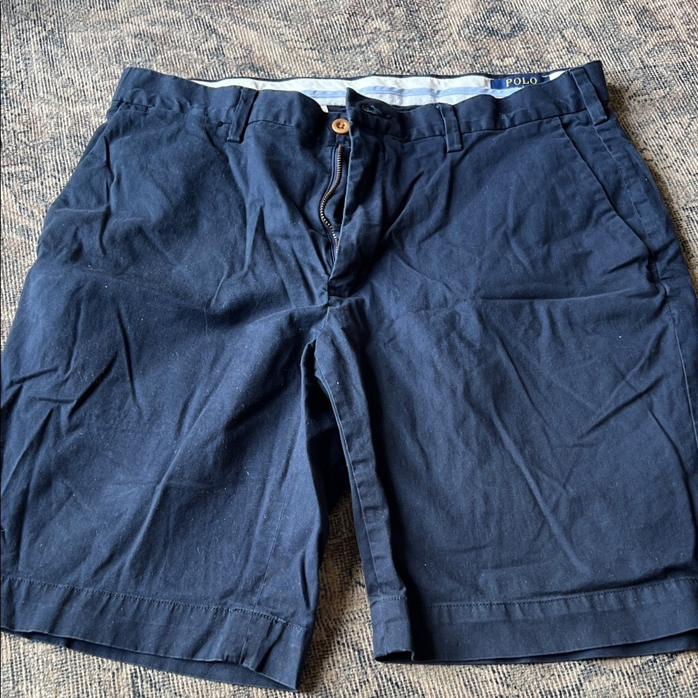Polo by Ralph Lauren Men's Dark Blue Flat‎ Front Shorts